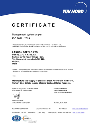 ISO 9001-2015 Laxcon