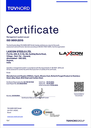 ISO 9001-2015 Laxcon