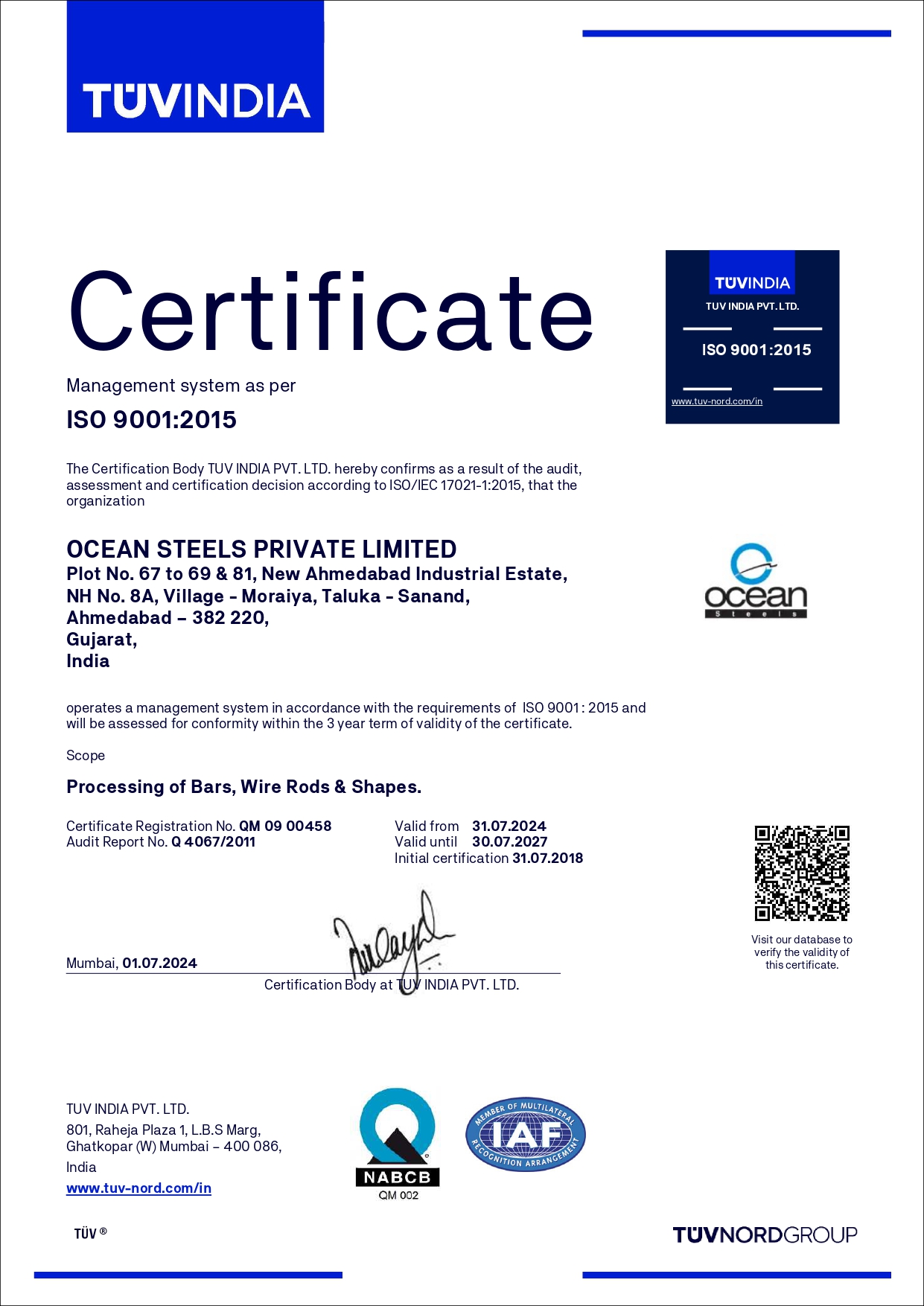 ISO 9001-2015 Ocean